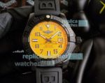 Copy Breitling Avenger Mens Orange Arabic Dial Black Steel Watch 43MM